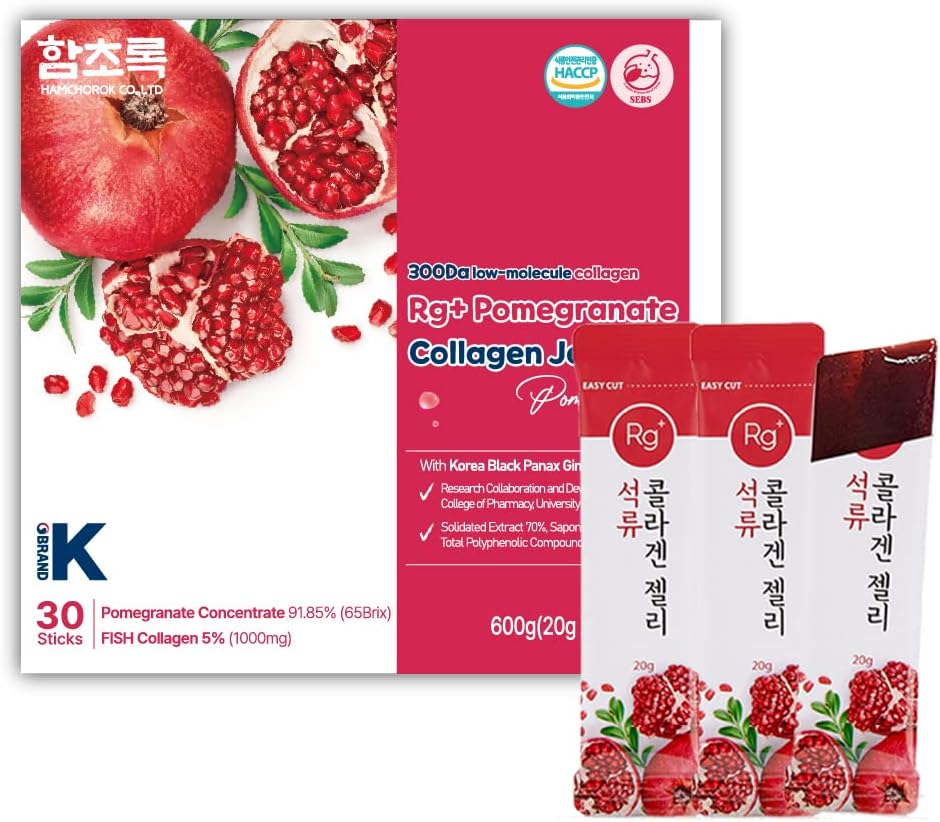 Anti-Aging Korean-Beauty Pomegranate Collagen Jelly Stick 20g*30 Stick/for Skin, Nail and Hair Growth