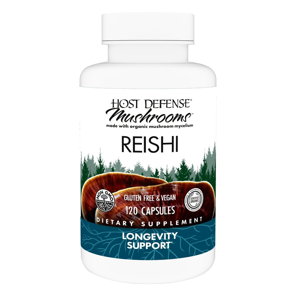 Host Defense Reishi Κάψουλες - Heart & Immune Health Support Supplement - Mushroom Supplement to Support Energy & Vitality - Reishi Supplement to Aid Συνολικά Well-Being - 120 Κάψουλες (60 Services)*
