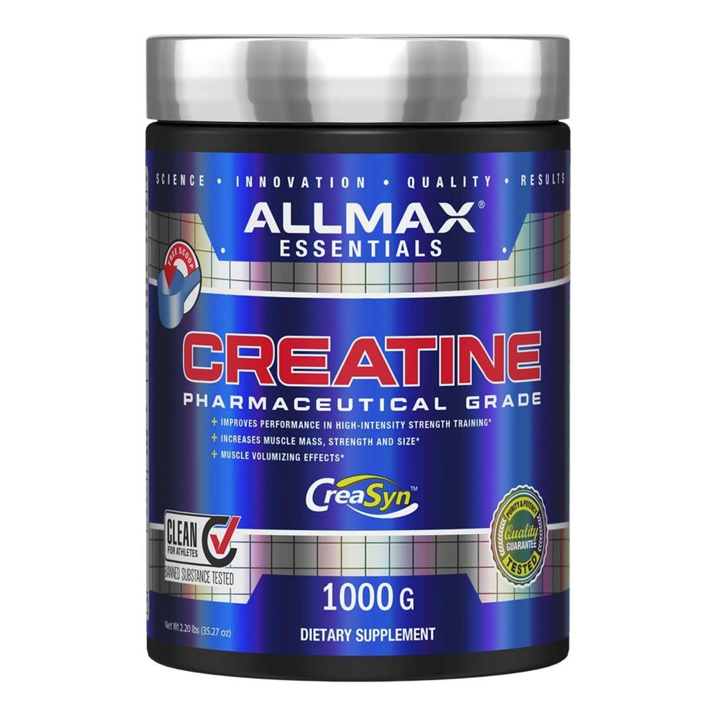 ALLMAX Essentials Creatine - 1000 g σκόνη - Βελτιώνει την απόδοση & την επαγγελματική ένταση - Vegan & Gluten Free - 200 εξυπηρετούν
