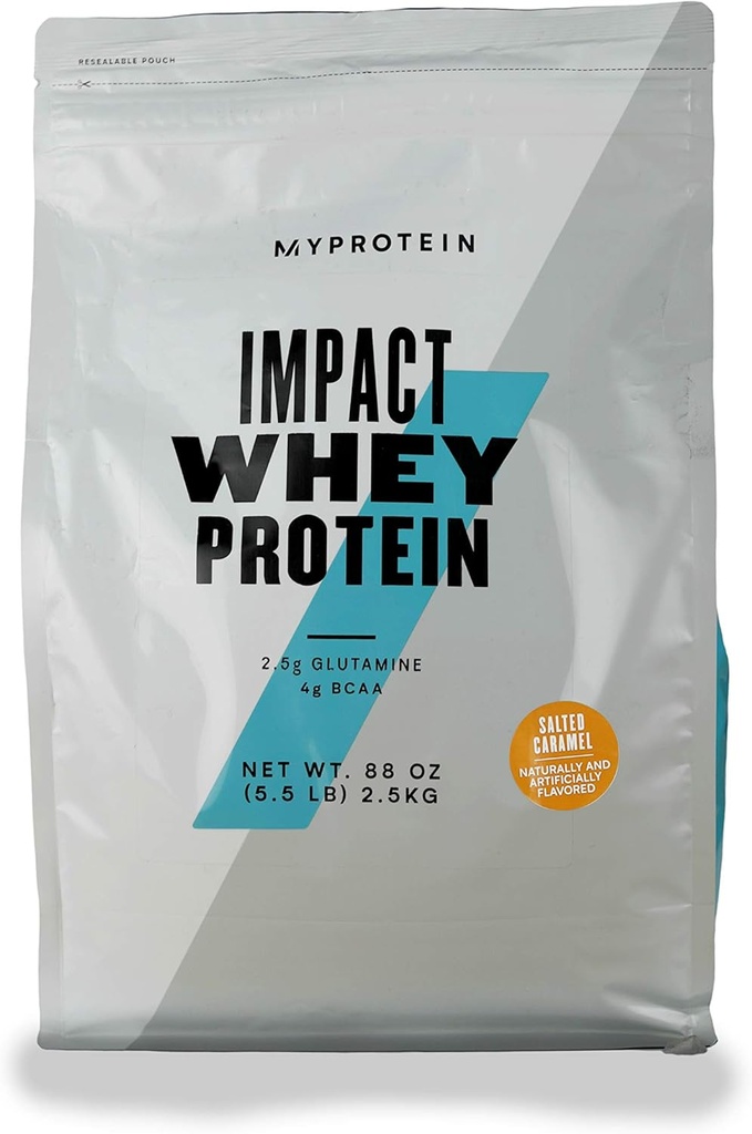 Myprotein - Impact Whey Protein Powder Blend - Φυσικά αρωματικό ποτό Μίγμα - Καθημερινή πρόσληψη πρωτεΐνης για Superior Performance - Αλάτι Caramel (5,5 lbs, Συσκευασία των 1)