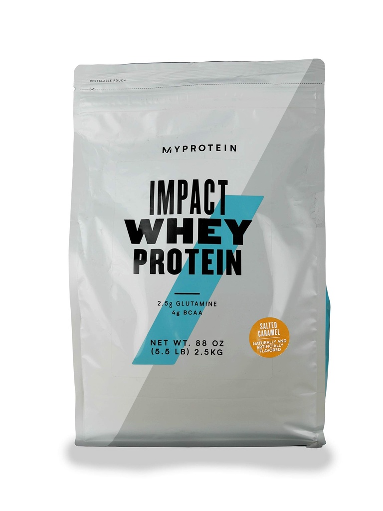 Myprotein - Impact Whey Protein Powder Blend - Naturally Flavored Drink Mix - Daily Protein Intake for Superior Performance - Salted Caramel (5.5 lbs, Pack of 1)