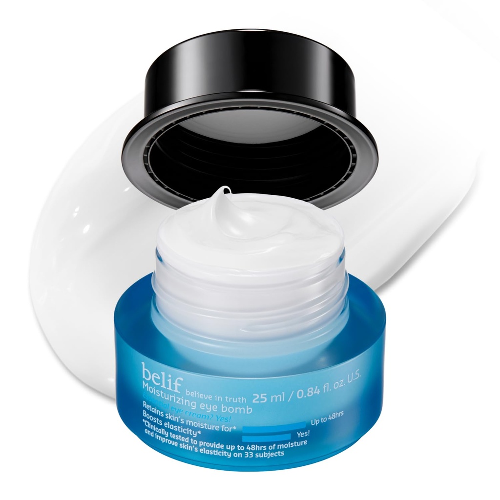 Belif Peptide Eye Bomb, Αντιγηραντική κρέμα ματιών για ρυτίδες, Fine Lines, Feet & Eye Bags, 48hr ενυδάτωση με Ceramide, Squalane, Caffeine, Δερματολόγος-Δοκιμή Κορεατική Skincare, 0,84 fl.oz