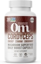 OM MUSHROOM SUPERFOOD Cordyceps Mushroom Caps Superfood Supplement, 90 Count, 30 Days, Organic Energy Supplement for Stamina and Endurance