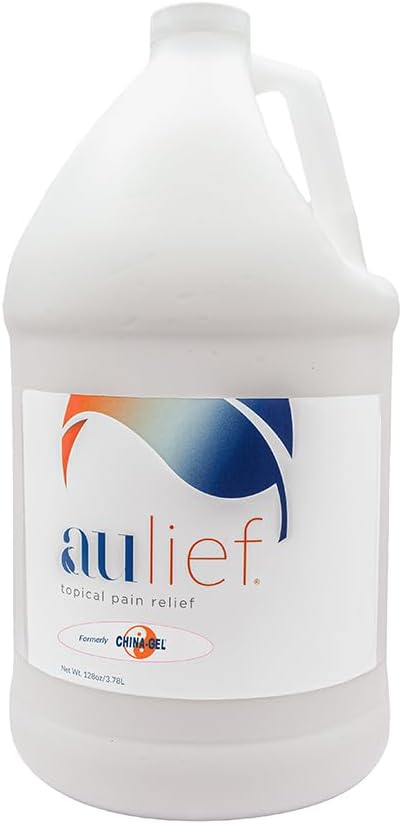 China-Gel Aulief Pain Relief Cream Αρθρίτιδα & μυϊκό τρίψιμο για πονεμένους μυς & πόνο αρθρώσεων, λαιμό, γόνατο και πλάτη Aches, Premium Dye-free Λευκό Topical Gel, μπουκάλι 128 oz