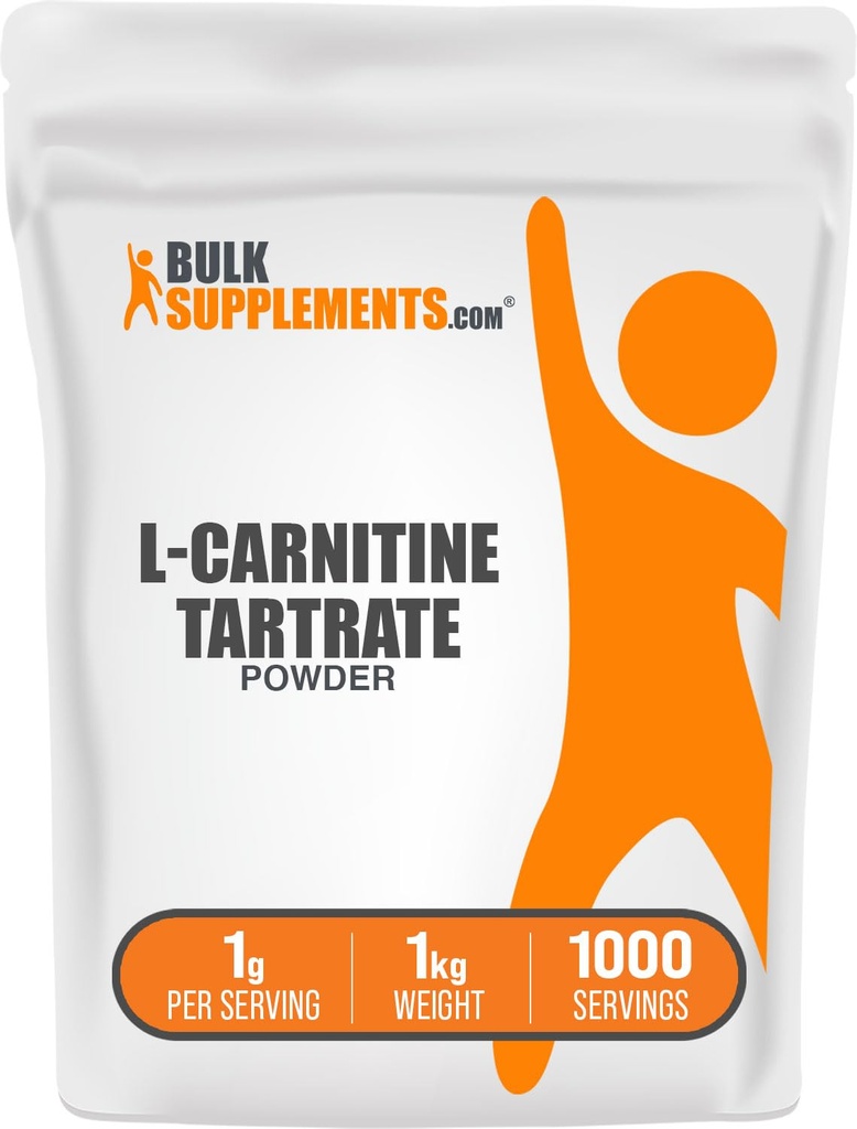 BulkSupplements.com L-Καρνιτίνη Tartrate Powder - Amino Acid Powder, Carnitine Supplement - Χωρίς γεύση και γλουτένη, 1g ανά Σερβίρισμα, 1kg (2,2 lbs) (Pack of 1)