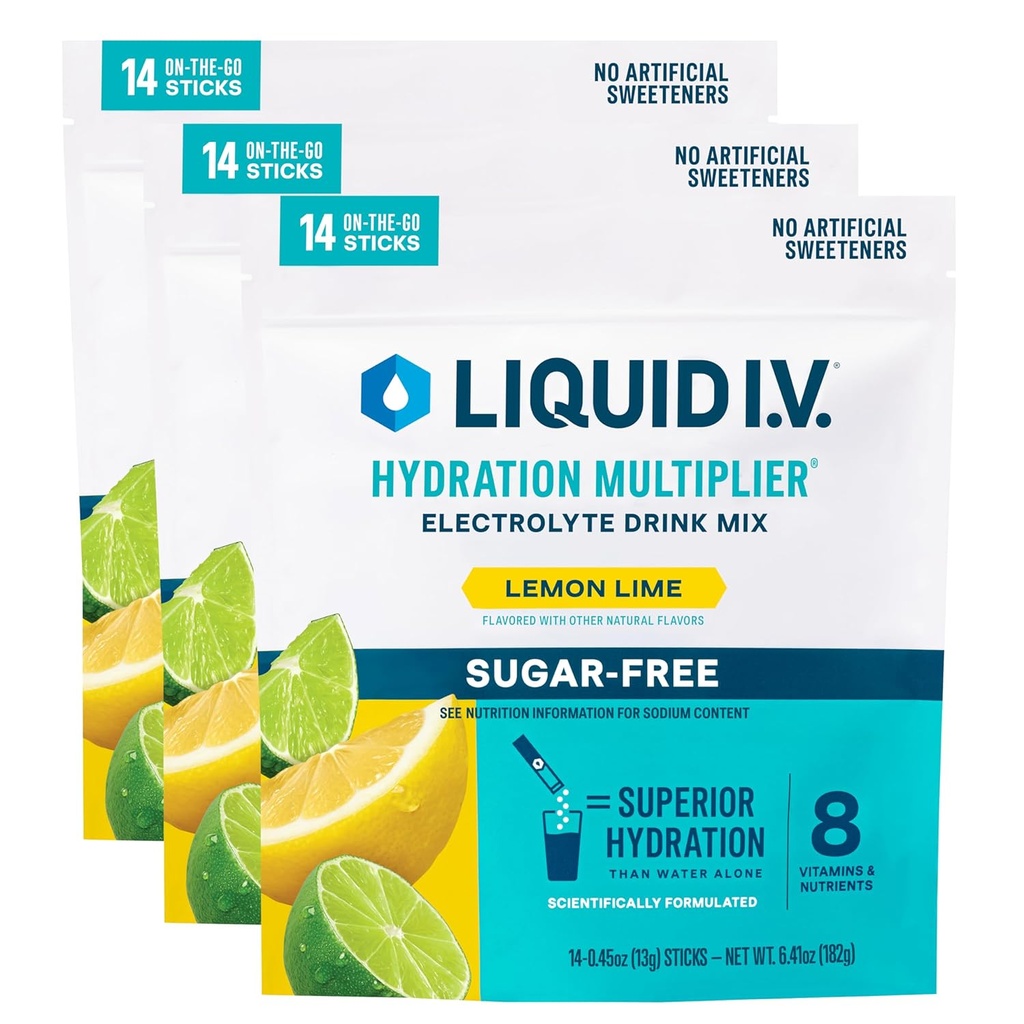 Liquid I.V.® Hydration Multiplier® Sugar-Free - Lemon Lime - Ενυδατική σκόνη Packets 