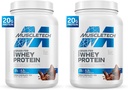 ΜύεςTech Grass Fed πρωτεΐνη ορού γάλακτος σκόνη για μυϊκή αύξηση, χωρίς αυξητική ορμόνη, μη ΓΤΟ, χωρίς γλουτένη, 20g πρωτεΐνη + 4,3g BCAA, τριπλή σοκολάτα, 1,8 lbs (πακέτο των 2)
