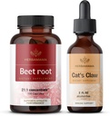 HERBAMAMA Beet Root and Cat's Claw Kit - Bundle of 21:1 Συμπυκνωμένο Beet Root and Cat's Claw Βάμμα 2 fl oz - Vegan, Non-GMO, Sugar & Alcohol-Free - 2 Pack