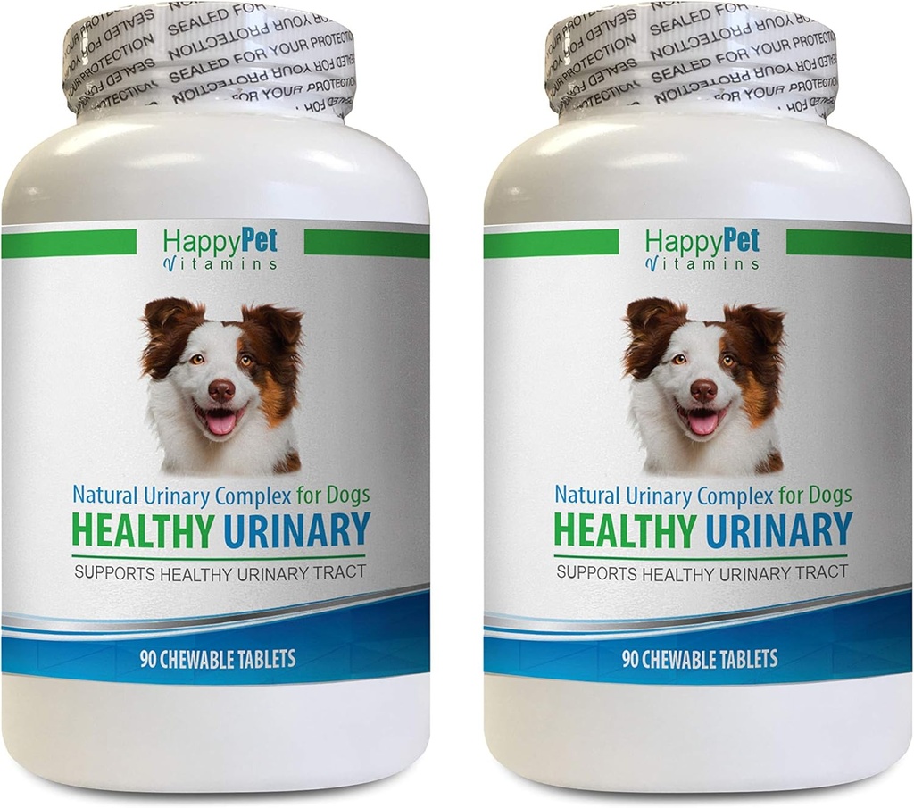 Dog Bladder Supplement - Dog Natural Urinary Health Complex - Full Bladder Health and Control - UTI Solution - Dog Cranberry Chews - 2 Bottles (180 Tabs)