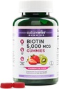 NatureWise Biotin Gummies - Υποστηρίζει υγιή μαλλιά, δέρμα και ισχυρά νύχια - βιταμίνη B7 5000mcg - Φυσική ομορφιά - Φράουλα-Kiwi Γεύση - Vegan, μη-GMO, Χωρίς γλουτένη - 60 Count[30 Day Supply]