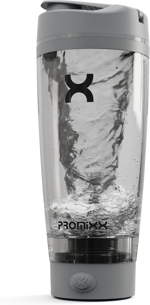 Promixx PRO Shaker Μπουκάλι Νέα έκδοση – Επαναφορτιζόμενη, Ισχυρή για Smooth Protein Shakes – περιλαμβάνει αποθήκευσης συμπλήρωμα, BPA δωρεάν, 20oz Κύπελλο, Cool Gray