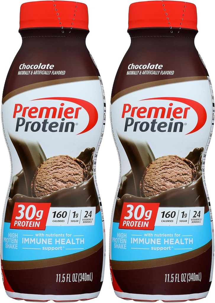 Premier Protein 30g Protein Shake, Chocolate, 11.5 fl oz (Pack of 2)