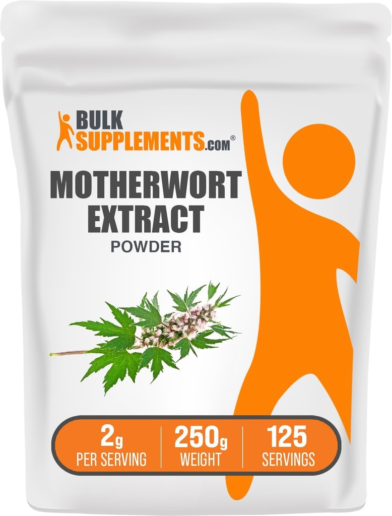 BulkSupplements.com Motherwort Extract Powder - Motherwort Supplement, Herbal Supplement - Χωρίς γλουτένη, 2g ανά Σερβίρισμα, 250g (8.8 oz) (Pack of 1)