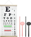 Διάγραμμα ματιών Snellen, Διάγραμμα ματιών Eye, Εξετάσεις ματιών Snellen Διάγραμμα ματιών Pocket Eye Exam Kit με χαριτωμένο μάτι Occluders 20 Feet Οπτική δοκιμή ματιών επαναχρησιμοποιήσιμο ξύλινο πλαίσιο Canvas Διάγραμμα ματιών για παιδιά και ενήλικες