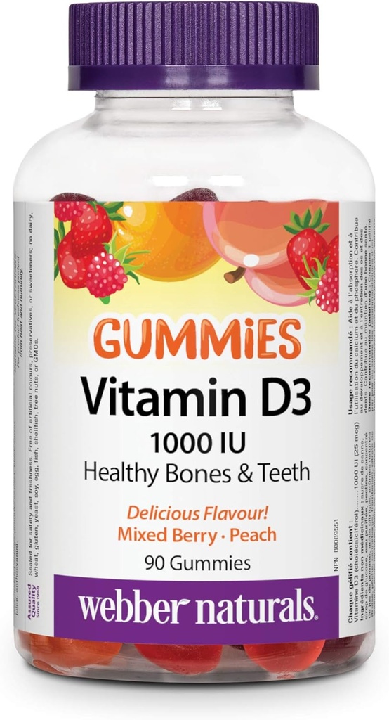 Webber Naturals Webber Natruals Βιταμίνη D3, 1000 Iu 90 κόμης