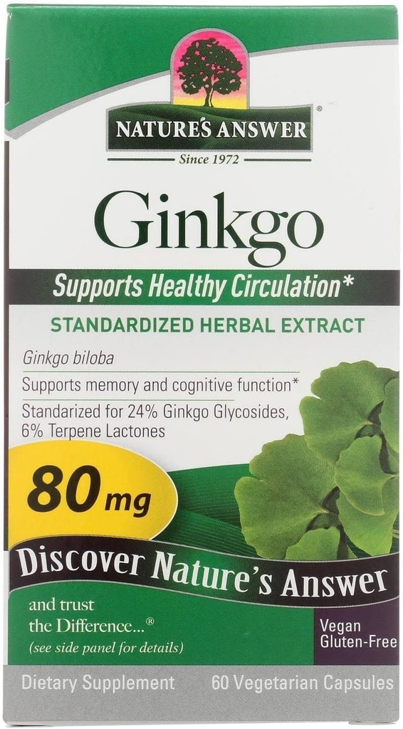 Απάντηση της φύσης Ginkgo Leaf Vegetarian Κάψουλες, 60-Count