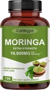 Moringa συμπλήρωμα 10.000mg ανά υπηρεσία, 100% Moringa σκόνη οργανική, Moringa Leaf Extract σκόνη, Moringa κάψουλες οργανικές, μη ΓΤΟ, χωρίς γλουτένη, 120 κάψουλες