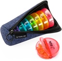 Travel Pill Organizer 2 φορές την ημέρα, AM/PM Pill εμπορευματοκιβώτια 7 ημέρες Ultralight Φορητό Canvas Τσάντα Travel Pill περίπτωση Weekly Pill Box για την ιατρική, βιταμίνες, ιχθυέλαια, συμπληρώματα (Denim)