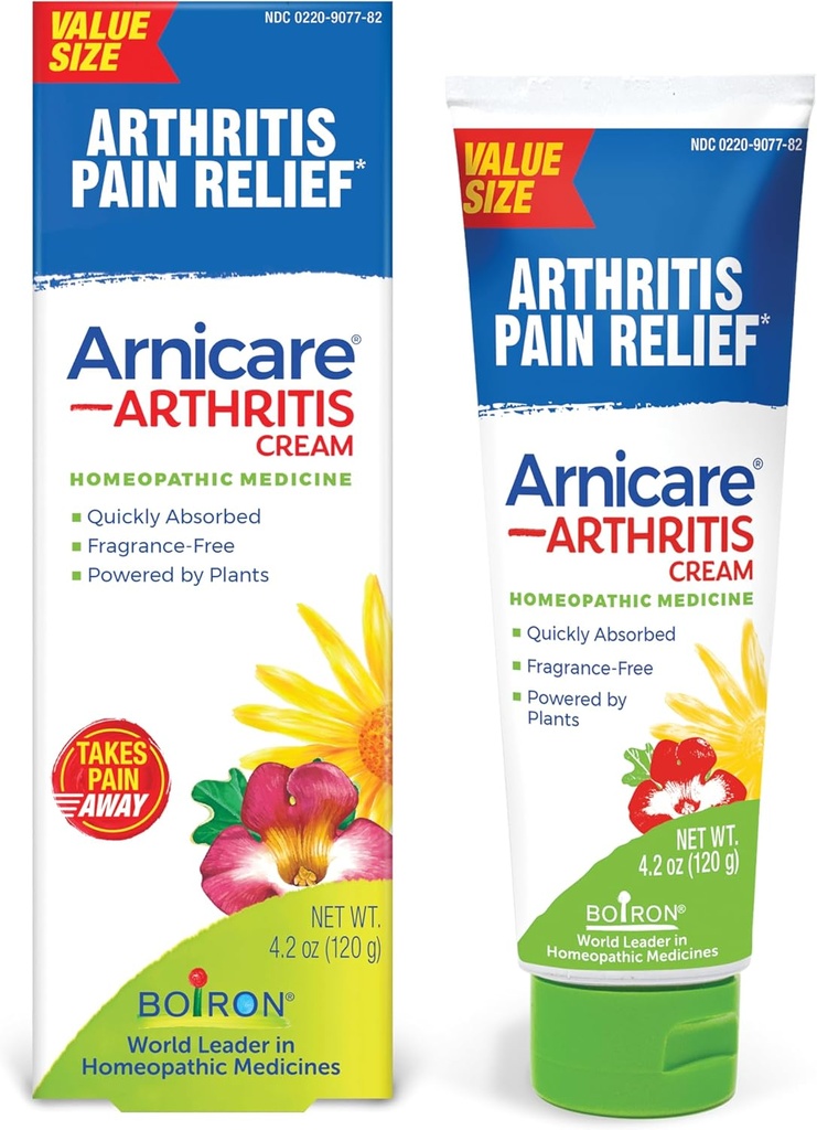 Boiron Arnicare Arthritis Κρέμα για τον πόνο ανακούφιση των γονάτων, τα χέρια, wrists, αγκώνες, αρθρώσεις & μύες – Γρήγορα απορροφηθεί & Fragrance-Free – 4.2 oz