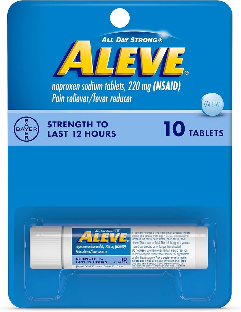 Aleve Pain Reliever/Fισκία μειωτήρα του πυρετού, 220 mg 10 ea (Συσκευασία των 3)