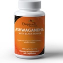 Certified Organic Ashwagandha with Organic Black Pepper Supplement - 1310mg - Μη ΓΤΟ, Gluten-free - 3rd Party Lab Tested