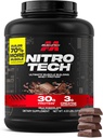 Muscletech Whey Protein Powder (Σοκολάτα γάλακτος, 4 Λίρες) - Nitro-Tech Ultimate Muscle Building Formula with Whey Protein Isolate - 30g πρωτεΐνη, 3g Creatine & 6,8g BCAA - Συσκευασία Μαΐου Vary