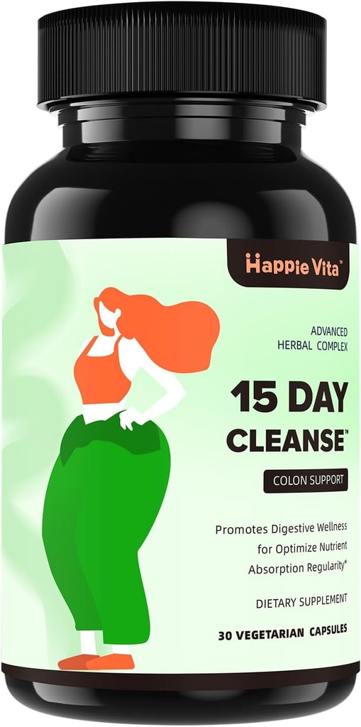 15 ημέρα καθαρισμού Gut Detox για γυναίκες & άνδρες, Advanced Gentle Gut Colon Cleanse Detox με Psyllium Husk, Cascara Sagrada, Senna και Probiotic φυσικό Laxative, 30 κάψουλες