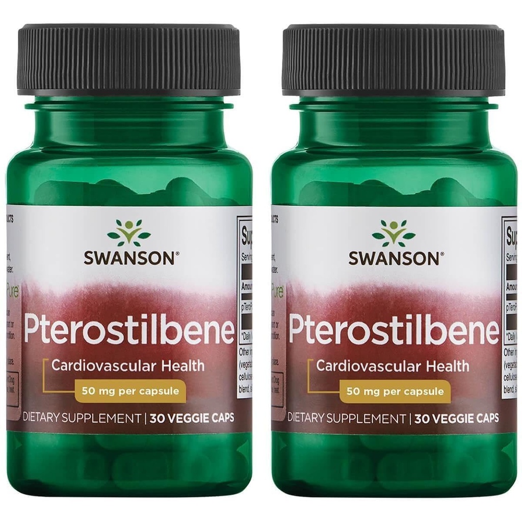 Swanson Pterostilbene 50 mg 30 Veg Caps (2 Συσκευασία)