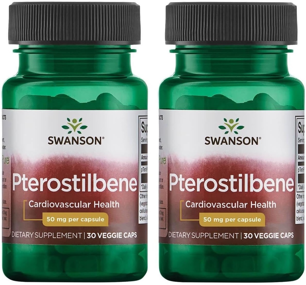 Swanson Pterostilbene 50 mg 30 Veg Caps (2 Pack)