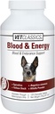 Vet Classics Blood & Energy Support for Dogs, υποστηρίζει την αντοχή με Spirulina, Κίτρινη προβλήτα, & Alfalfa Υποστήριξη Σχηματισμός Αιμοσφαιρίνης και Μυοσφαιρίνης, 120 Μασώμενα δισκία