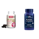 Jarrow Formulas QH-Absorb 200 mg - High Absorption Co-Q10 - Active Antioxidant Form of Co-Q10 & Life Extension N-Acetyl-L-Cysteine (NAC), Immune, Respiratory, Liver Health, NAC 600 mg