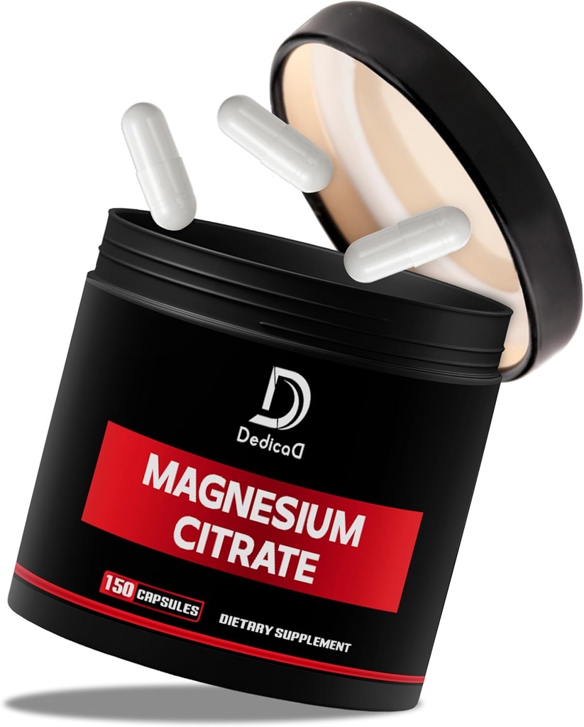 Μαγνήσιο Citrate 500mg Κάψουλες (Citrato de Magnesio) - Καθαρό συμπλήρωμα μαγνησίου για την υποστήριξη του Digestive System, της μυϊκής μάζας & της παραγωγής ενέργειας - 150 κάψουλες για 5-Month Supply