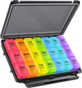 ZIKE Weekly Pill Organizer 3 φορές μια μέρα με Moisture-Resistant Design, Pill Box 7 Ημέρα με Light-Proof και προστασία της ιδιωτικής ζωής για τα ταξίδια, Μεγάλη Εβδομαδιαία περίπτωση Χάπια για φάρμακα, βιταμίνες, ιχθυέλαια