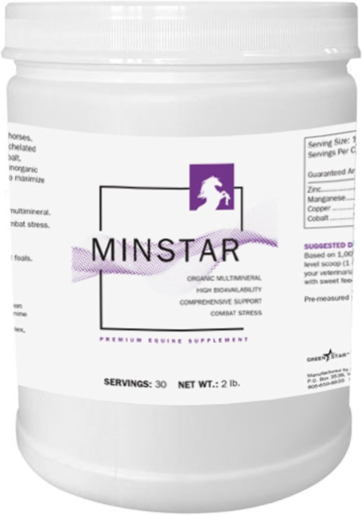 Green Star, MinStar, Powder Equine Supplement, Feed Additive, 2 Lbs