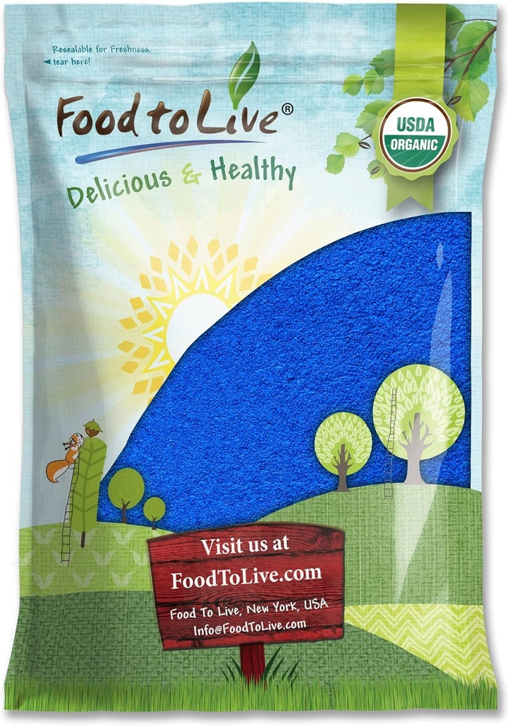 Τρόφιμα για τη ζωντανή οργανική σκόνη μπλε spirulina, 8 Λίρες – Μη ΓΤΟ, καθαρό ωμό μπλε-πράσινο εκχύλισμα φυκιών, Vegan, μη-ακτινοβολημένο, μεγάλη για χυμούς, smoothies, shakes, ποτά, και χρωστικές τροφίμων