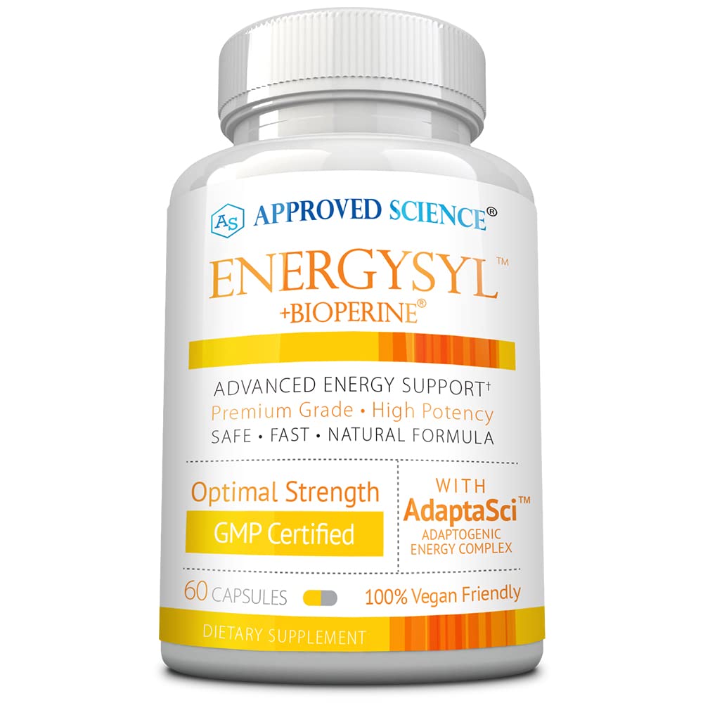 Εγκεκριμένα Science Energysyl - Caffeine Free - με Adaptogens, Β Βιταμίνες, και Bioperine - 1 Μήνας Προσφορά - 60 Κάψουλες - Κατασκευάζονται στις ΗΠΑ
