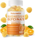 Μαγνήσιο Γλυκινικό Gummies 1000mg - Συμπλήρωμα μαγνησίου χωρίς ζάχαρη με βιταμίνη D, B6, CoQ10 για υποστήριξη ηρεμίας & ύπνου - 60 Orange Gummies -1 Pack