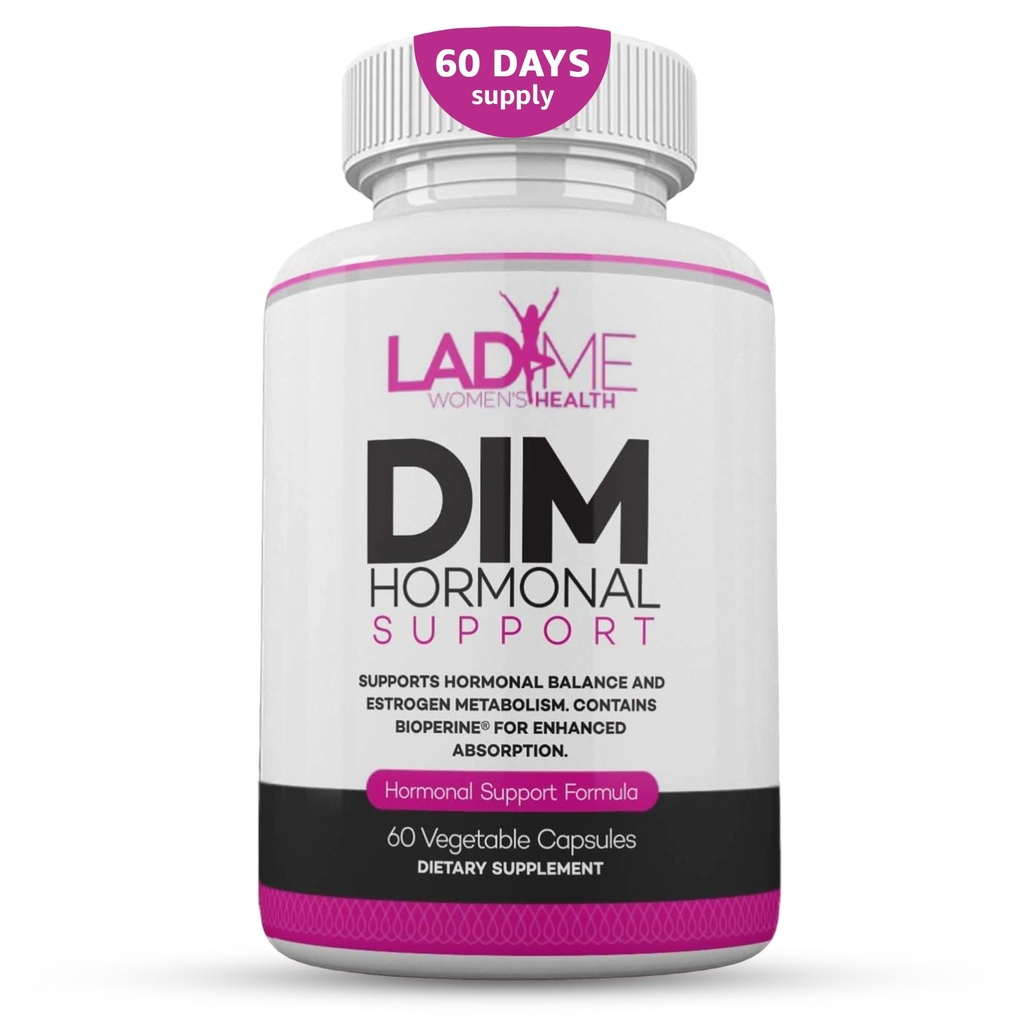 DIM Complex 150mg Ορμονική Υποστήριξη Εμμηνόπαυση συμπλήρωμα ανακούφισης για Hot Flashes & Ορμονική Ακμή ανακούφιση Βιοπερίνη, Μπρόκολο & Οιστρογόνο Μεταβολισμός εξισορρόπηση χάπια για γυναίκες 60 κάψουλες από LadyMe