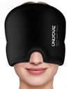 ONLYCARE Migraine Relief Cap, Soothing Migraine Mask, Upgraded Odorless Gel Ice Head Wrap, Hot and Cold Therapy, Headache Ice Pack for Tension, Stress, Hangover (Black)