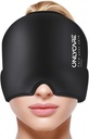 ONLYCARE Migraine Relief Cap, Soothing Migraine Mask, Upgraded Odorless Gel Ice Head Wrap, Hot and Cold Therapy, Headache Ice Pack for Tension, Stress, Hangover (Black)