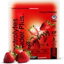 ΣκόνηΒιταμίνη Ηλεκτρολύτες σκόνη Plus Keto, Φράουλα (50 σερβίρεται) 0 Ζάχαρη, Όχι Μαλτοδεξτρίνη, 1000mg Κάλιο,120mg Ασβέστιο,120mg Μαγνήσιο, Οργανική Βιταμίνη C,Ζερό θερμίδες, Ενυδατική σκόνη ενέργειας