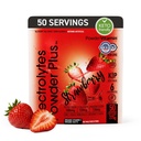 PowderVitamin Electrolytes Powder Plus Keto, Strawberry (50 Servings) 0 Sugar, No Maltodextrin,1000mg Potassium,120mg Calcium,120mg Magnesium,Organic Vitamin C,Zero Calories, Energy Hydration Powder