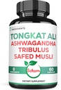 Satoomi Tongkat Ali Root Extract 200:1-9 Essential Herbs with Ashwagandha, Tribulus Terrestris & More - Δύναμη στήριξης, ενέργεια και υγιής ανοσοποιητικό - 60 Vegan Caps 2 Μήνας προσφοράς
