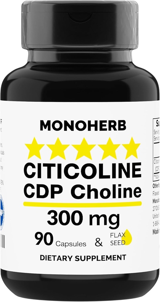 MONOHERB Citicoline CDP Choline 300 mg ανά Καψάκιο - 90 Καψάκια Χορτοφαγικής