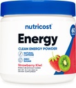Nutricost Energy Complex (Strawberry Kiwi) (60 υπηρεσίες) - Καθαρή ενέργεια σκόνη, 300g συμπλήρωμα διατροφής