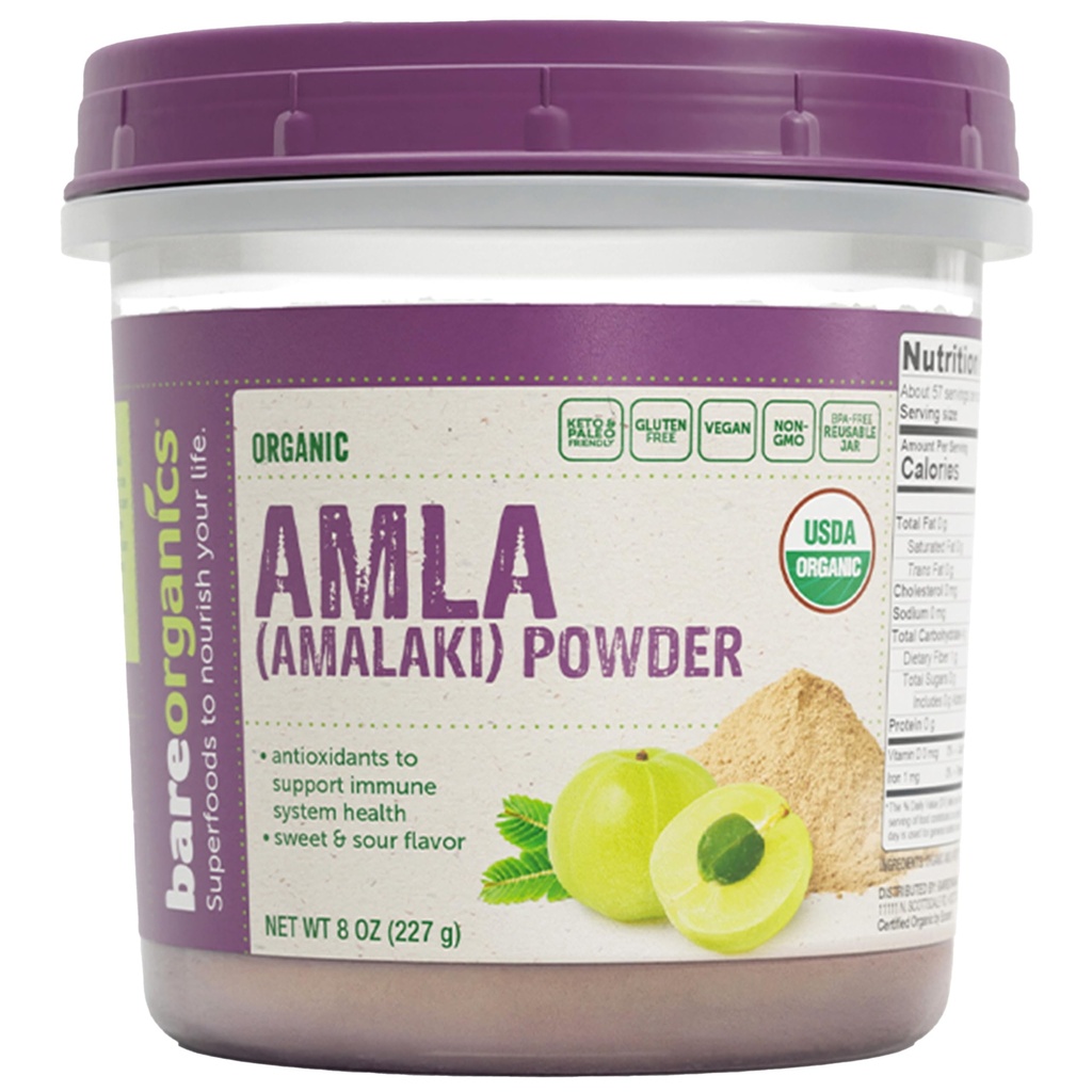BareOrganics Amla, ινδική Gooseberry & Superfood σκόνη, συμπλήρωμα διατροφής, 8 Oz