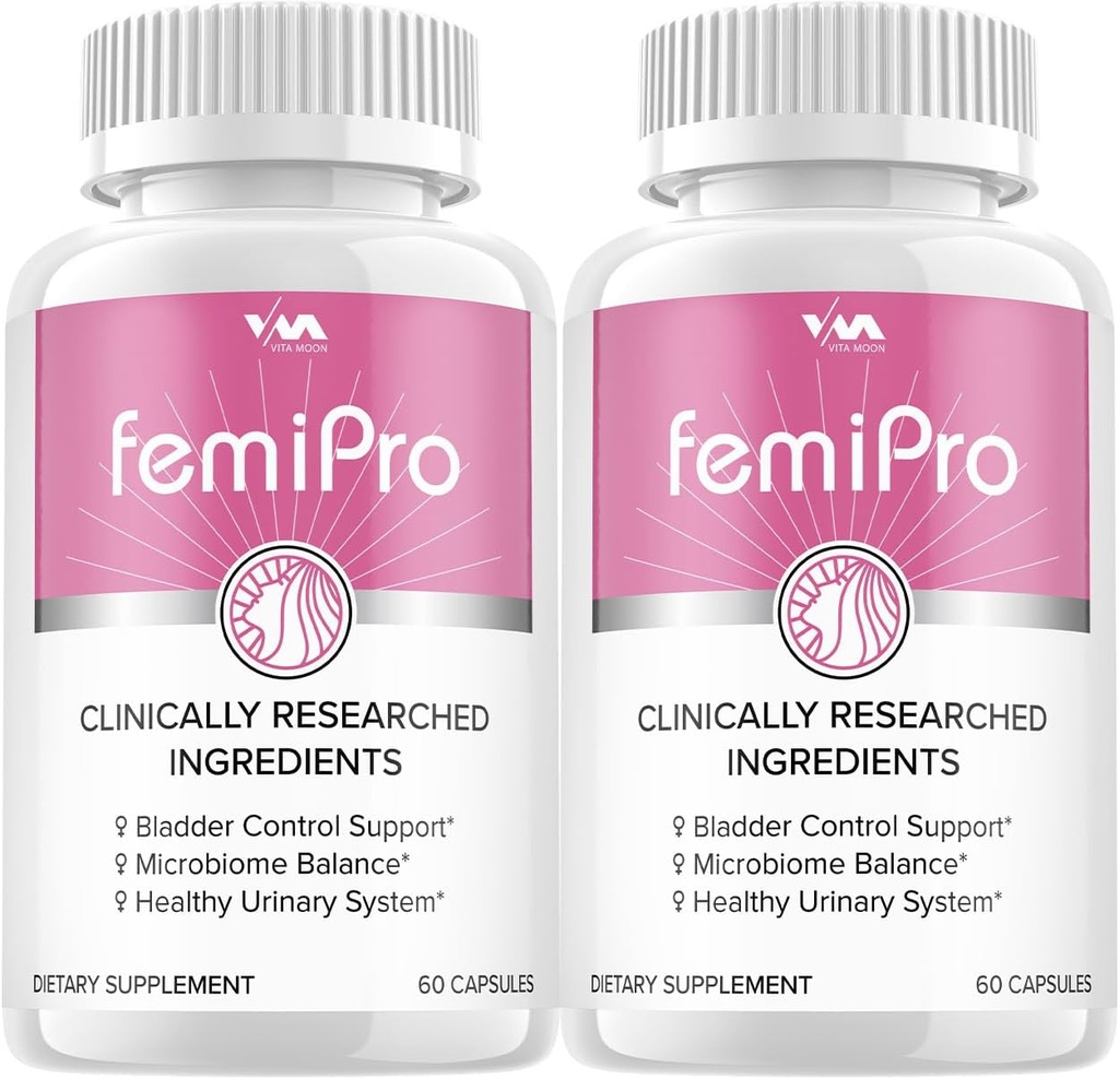 (2 Pack) Femi Pro Probiotics - FemiPro Advanced Formula Bladder Control Support, Microbiome Balance, Healthy Urinary System, 120 Capsules