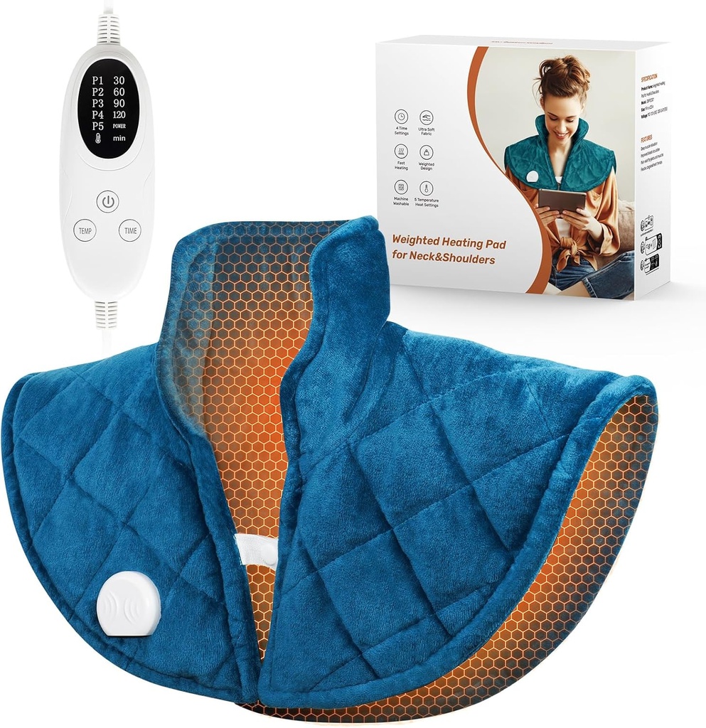 Πακέτο Θέρμανσης για Λαιμό και Ώμους και Πίσω, 2.5lb Βάση Θέρμανσης Λαιμού για Ανακουφισμό Επιστροφής Πόνος, Κάλυμμα Ώμου με 5 Settings Θερμότητας, 4 Settings Χρονόμετρου, Δώρα Ημέρας Αγίου Βαλεντίνου για γυναίκες άνδρες