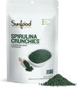 Sunfood Superfoods Spirulina Crunchies - Μπλε Πράσινη άλγη, δισκία Spirulina, Chlorophyl Energy Bits από Αποξηραμένη σκόνη, Raw Vegan Algae συμπλήρωμα, μη GMO - 4 oz τσάντα