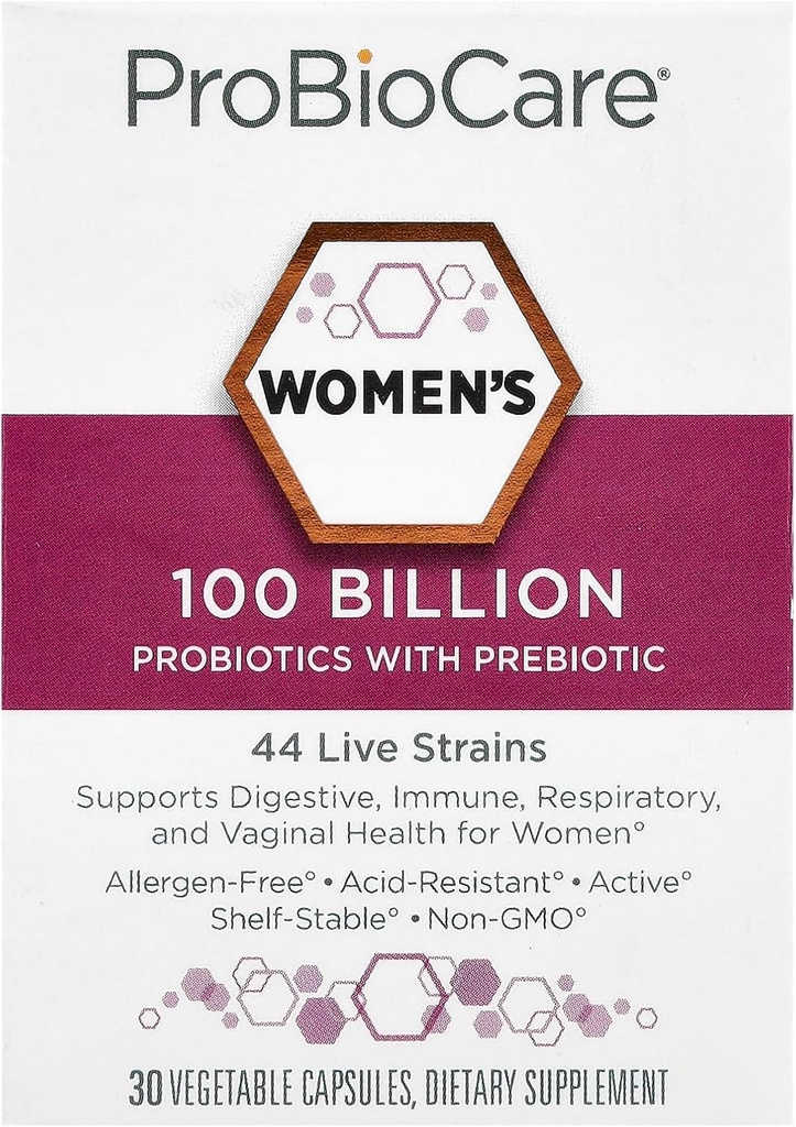 ProBioCareProbiotic για τις γυναίκες 100 δισεκατομμύρια CFUs, υποστηρίζει την πυγμή, ανοσοποιητική & ουλώδη υγεία προάγει την υγιή ισορροπία μικροβιωμάτων & θρεπτική απορρόφηση (30 κάψουλες λαχανικών)